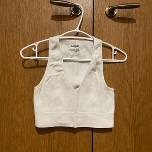 Garage Cream V-Neck Crop Top